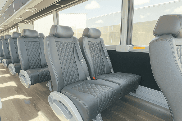 interior of Coach Bus Odessa charter bus